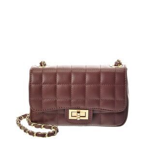 Isabella Rossetti Evelyn Leather Quilted Crossbody, Brown
